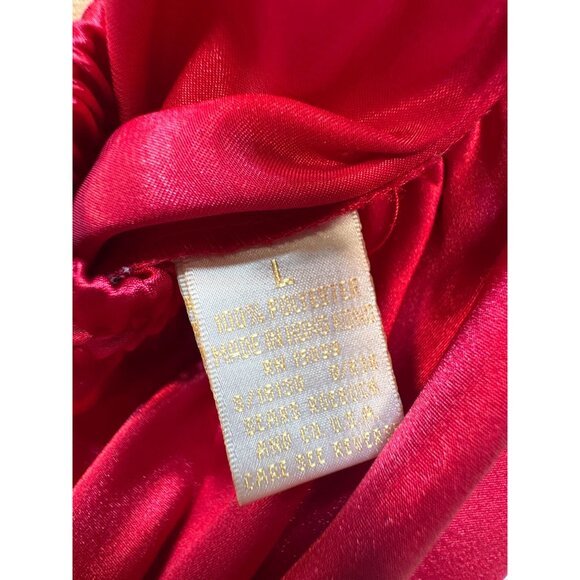 Vintage Inner Most Womens Satin Button Up Pants Pajama Set Size L Red Sleepwear - Picture 12 of 14